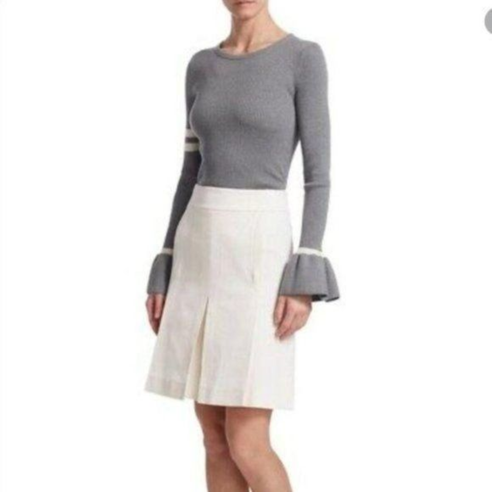 Akris Punto Cream‎ Pleated Skirt